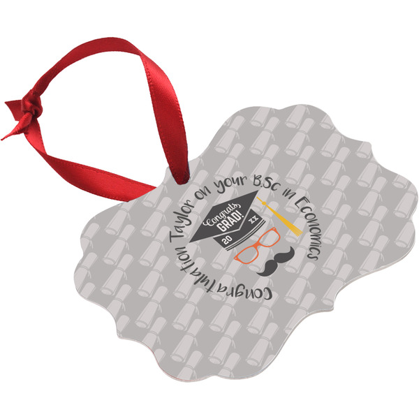 Hipster Graduate Christmas Ornament (Angle View)