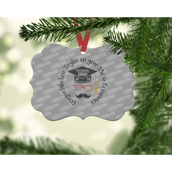 Hipster Graduate Christmas Ornament (On Tree)