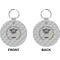 Hipster Graduate Circle Keychain (Front + Back)