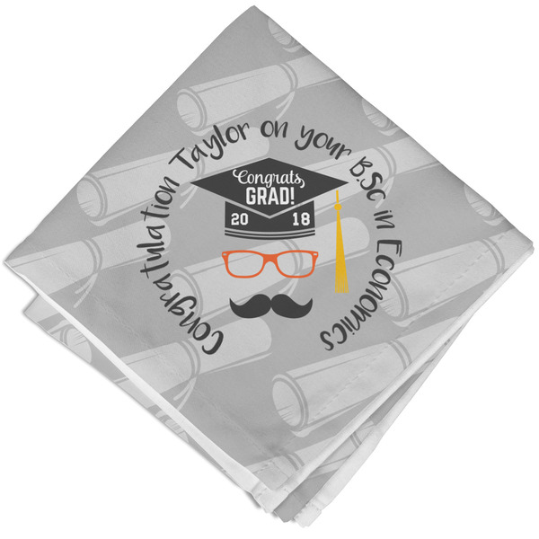 Custom Hipster Graduate Cloth Cocktail Napkin - Single w/ Name or Text
