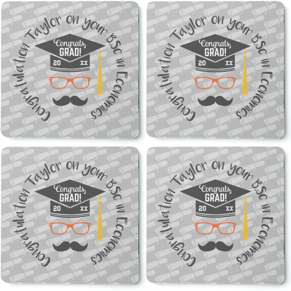 Hipster Graduate Coaster Rubber Back - Apvl