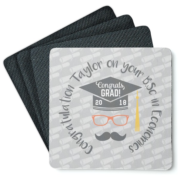 Hipster Graduate Coaster Rubber Back - Main