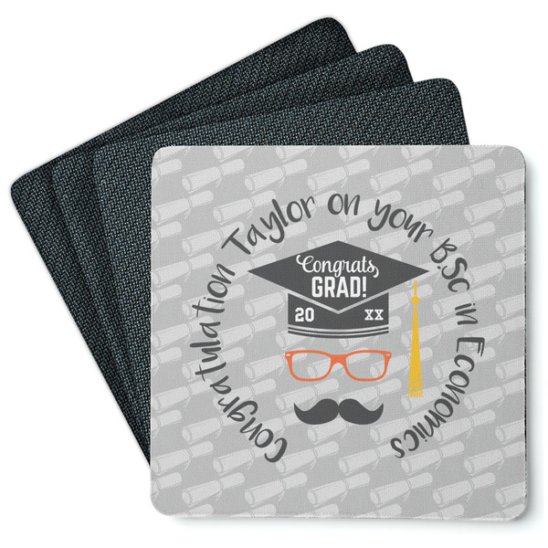 Hipster Graduate Coaster Rubber Back - Main