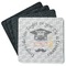 Hipster Graduate Square Rubber Backed Coasters - Set of 4 (Personalized)