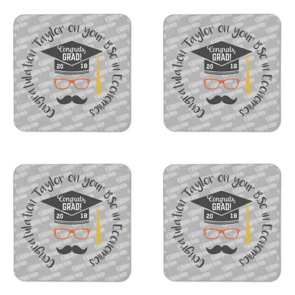Hipster Graduate Coaster Set - APPROVAL