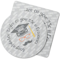 Hipster Graduate Rubber Backed Coaster (Personalized)