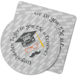 Hipster Graduate Rubber Backed Coaster (Personalized)
