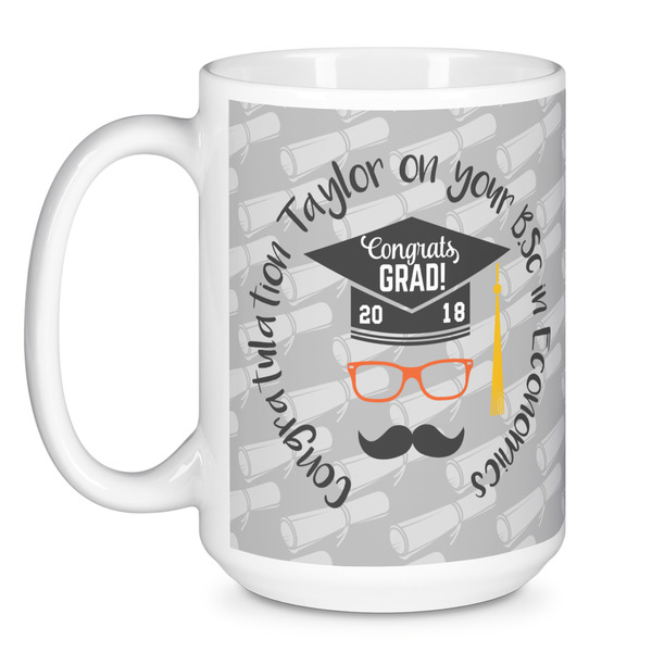 Hipster Graduate Coffee Mug - 15 oz - White