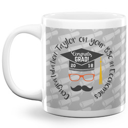 Hipster Graduate 20 Oz Coffee Mug - White (Personalized)