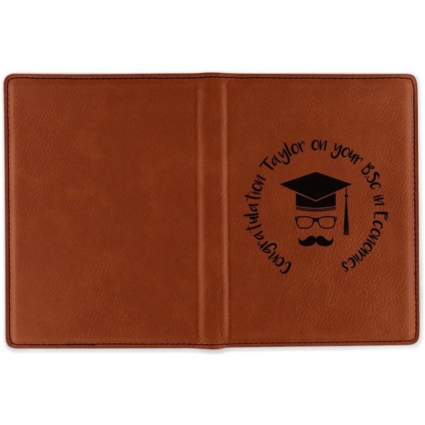 Hipster Graduate Cognac Leather Passport Holder Outside Single Sided - Apvl
