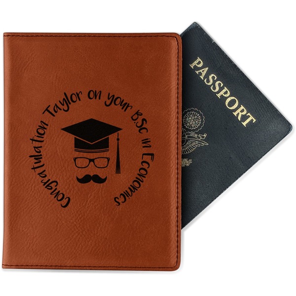 Custom Hipster Graduate Passport Holder - Faux Leather (Personalized)