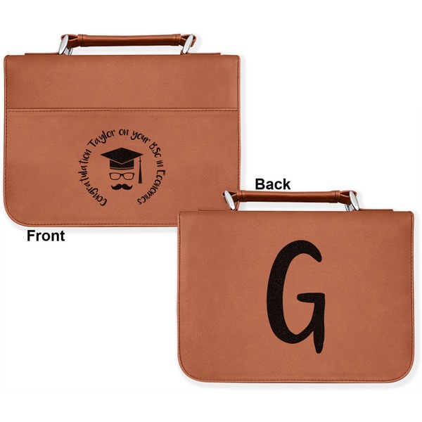 Hipster Graduate Cognac Leatherette Bible Covers - Large Double Sided Apvl