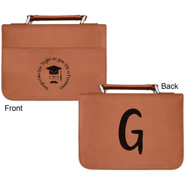 Hipster Graduate Cognac Leatherette Bible Covers - Small Double Sided Apvl