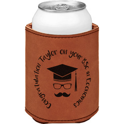 Hipster Graduate Leatherette Can Sleeve - Double Sided (Personalized)