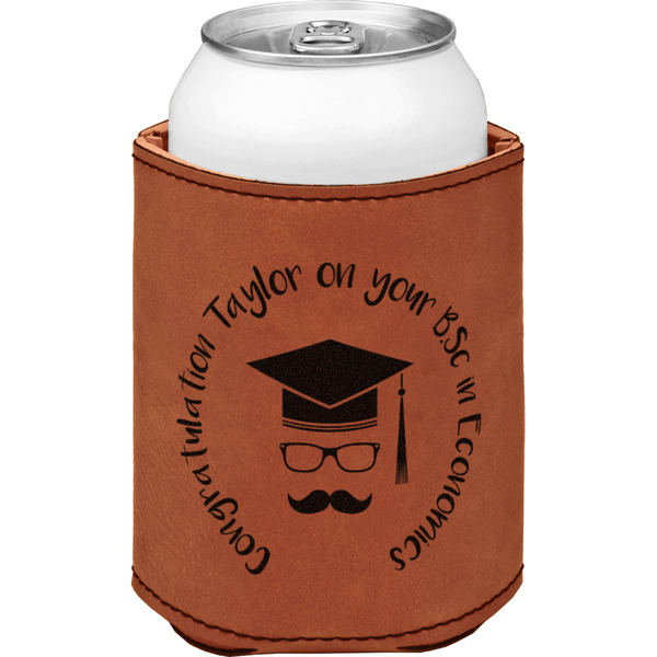 Custom Hipster Graduate Leatherette Can Sleeve - Double Sided (Personalized)