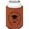 Hipster Graduate Cognac Leatherette Can Sleeve - Single Front