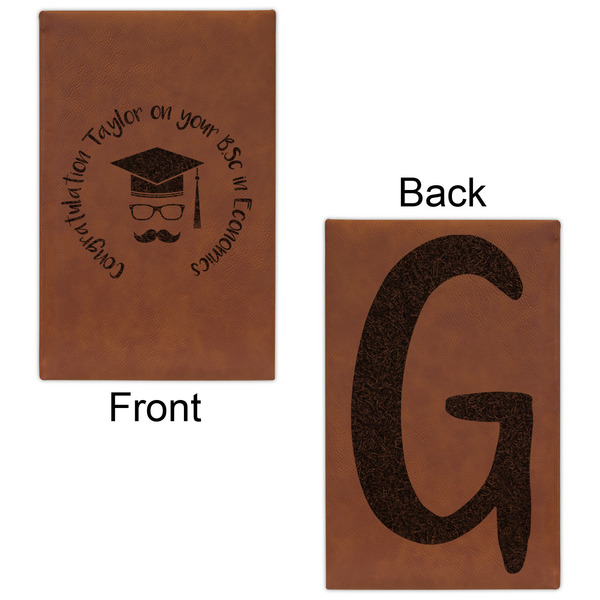 Hipster Graduate Cognac Leatherette Journal - Double Sided - Apvl