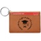 Hipster Graduate Cognac Leatherette Keychain ID Holders - Front Credit Card