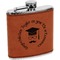 Hipster Graduate Leatherette Wrapped Stainless Steel Flask (Personalized)