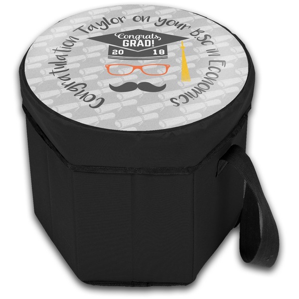 Hipster Graduate Collapsible Personalized Cooler & Seat (Closed)