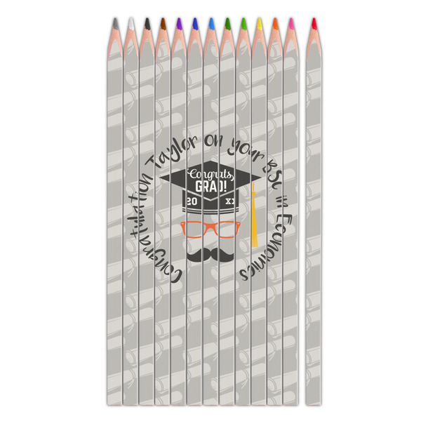 Custom Hipster Graduate Colored Pencils (Personalized)