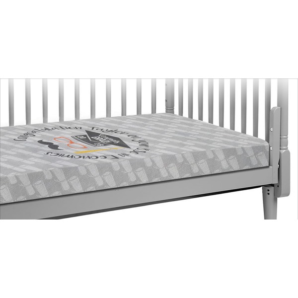 Custom Hipster Graduate Crib Fitted Sheet (Personalized)