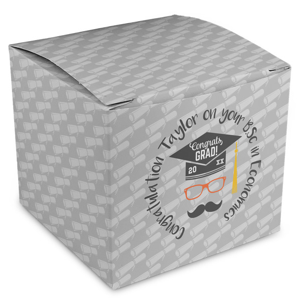 Custom Hipster Graduate Cube Favor Gift Boxes (Personalized)