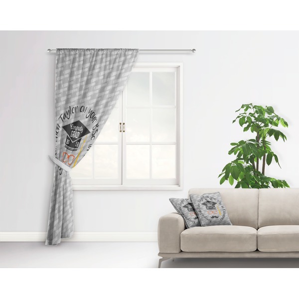 Hipster Graduate Curtain With Window and Rod - in Room Matching Pillow