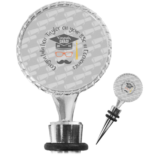 Custom Hipster Graduate Wine Bottle Stopper (Personalized)