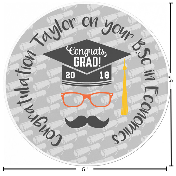 Hipster Graduate Custom Shape Iron On Patches - L - APPROVAL