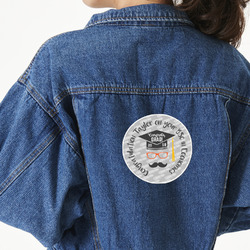 Hipster Graduate Twill Iron On Patch - Custom Shape - X-Large (Personalized)