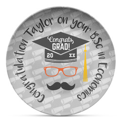 Hipster Graduate Microwave Safe Plastic Plate - Composite Polymer (Personalized)