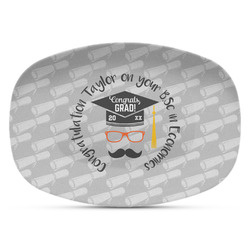 Hipster Graduate Plastic Platter - Microwave & Oven Safe Composite Polymer (Personalized)