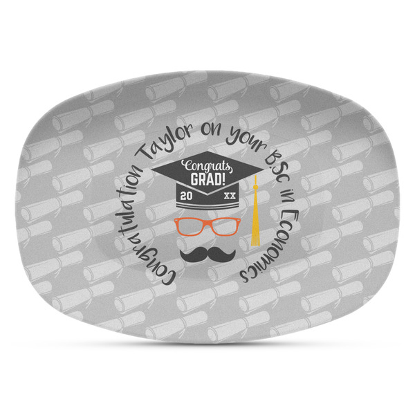 Custom Hipster Graduate Plastic Platter - Microwave & Oven Safe Composite Polymer (Personalized)