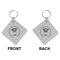 Hipster Graduate Diamond Keychain (Front + Back)