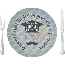Hipster Graduate 10" Glass Lunch / Dinner Plates - Single or Set (Personalized)