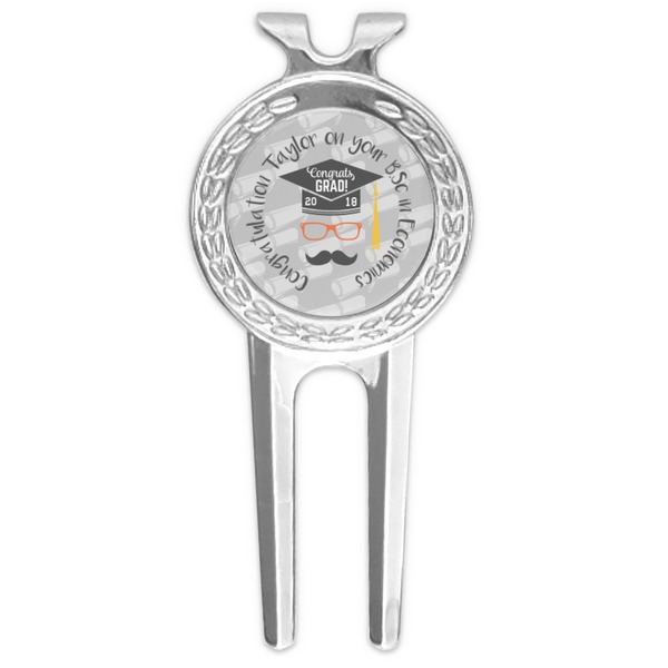 Custom Hipster Graduate Golf Divot Tool & Ball Marker (Personalized)