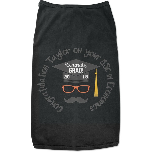 Custom Hipster Graduate Black Pet Shirt - 3XL (Personalized)