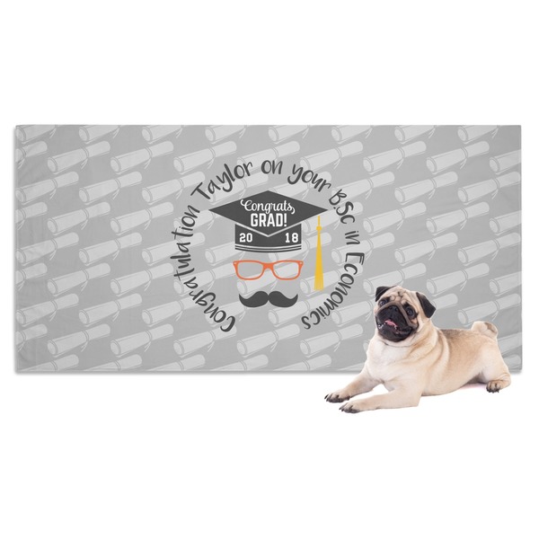 Custom Hipster Graduate Dog Towel (Personalized)