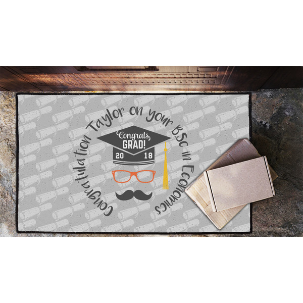 Hipster Graduate Door Mat - LIFESTYLE (Lrg)
