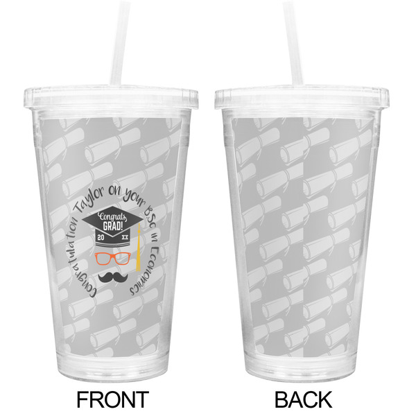 Hipster Graduate Double Wall Tumbler with Straw - Approval