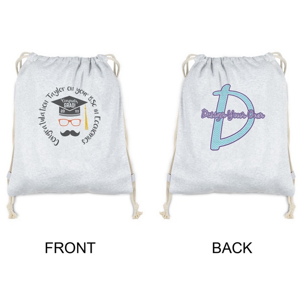 Hipster Graduate Drawstring Backpacks - Sweatshirt Fleece - Double Sided - APPROVAL