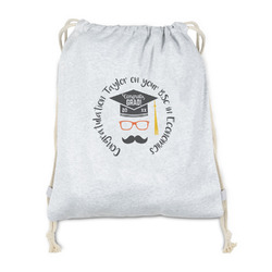 Hipster Graduate Drawstring Backpack - Sweatshirt Fleece - Double Sided (Personalized)