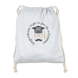 Hipster Graduate Drawstring Backpack - Sweatshirt Fleece - Single Sided (Personalized)