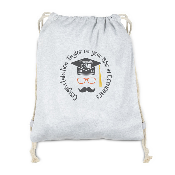 Custom Hipster Graduate Drawstring Backpack - Sweatshirt Fleece - Single Sided (Personalized)