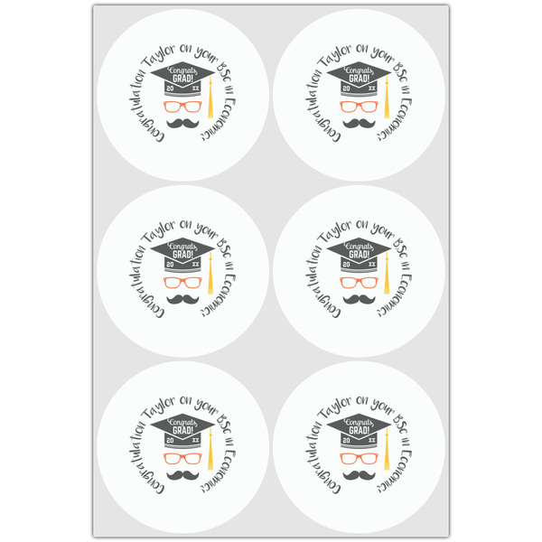 Hipster Graduate Drink Topper - Large - Set of 6
