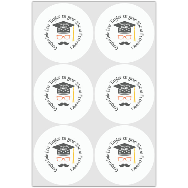 Hipster Graduate Drink Topper - XLarge - Set of 6