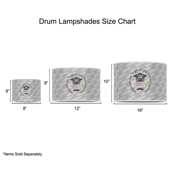 Hipster Graduate Drum Lampshades - Sizing Chart