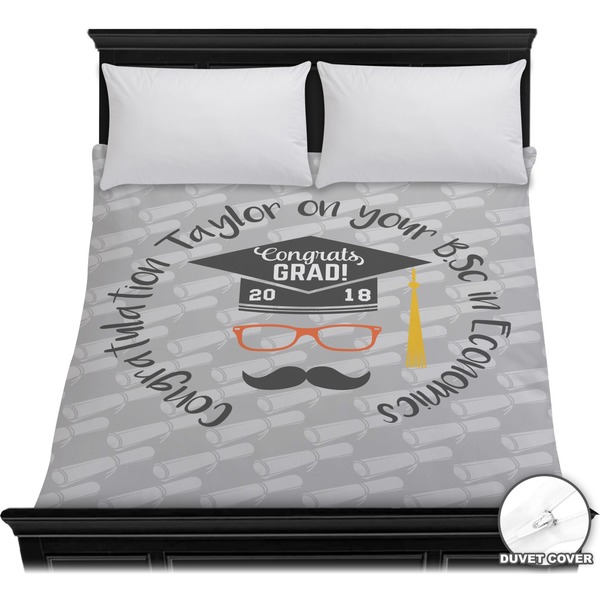 Custom Hipster Graduate Duvet Cover - Full / Queen (Personalized)