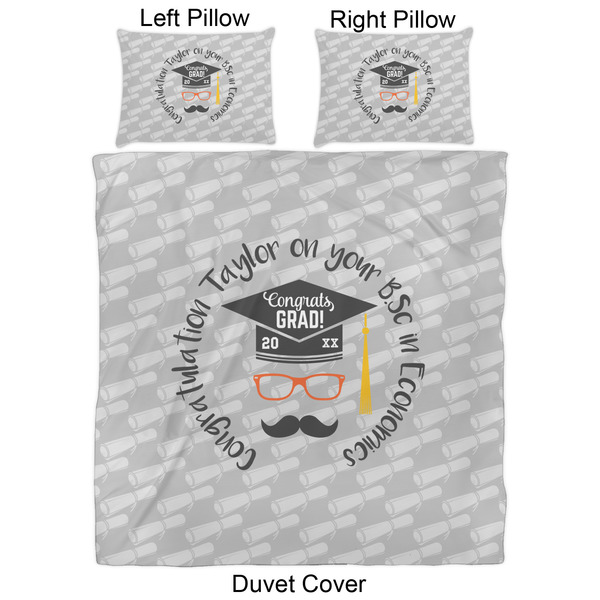 Hipster Graduate Duvet Cover Set - Queen - Approval
